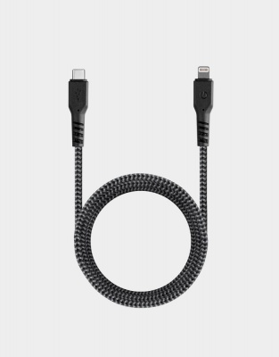 Дата-кабель USB EnergEA FibraTough USB-C - Lightning MFI, 1,5 m, чёрный